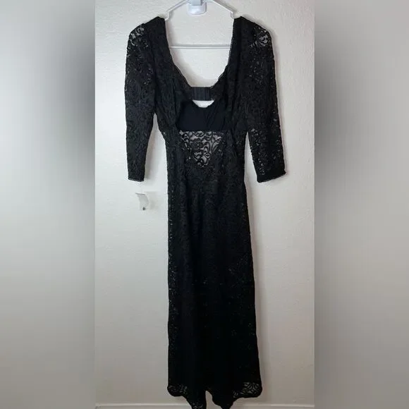 Free People x Revolve Adored Maxi Black Lace Dress - Picture 8 of 11